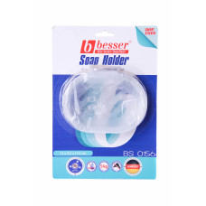 Мыльница пластик 13*9.5*5.5 см  на хромовой подвеске с креплением SMART STICKER №0156