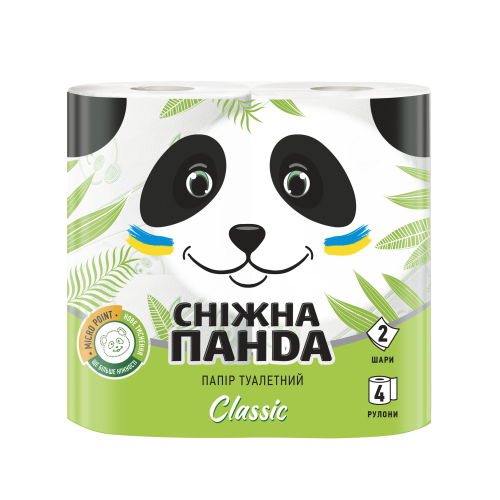Туалетная бумага Снежная панда Classic 2 слоя 4 шт