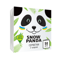 Салфетки столовые Снежная панда 2-х слойные белые 24x24 см 50 шт
