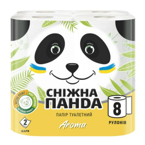 Туалетний папір Сніжна панда Aroma 2 шари 8 шт