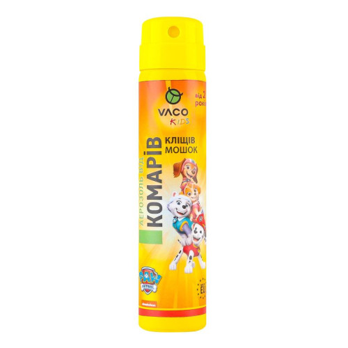 Аэрозоль для детей Vaco Kids от комаров клещей и мошек 3-1 от 2 лет 100 мл