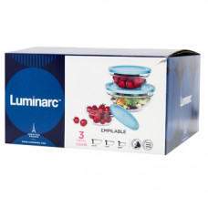 Набір салатників Luminarc Empilable з кришками (14см,17см,20см) №V0048