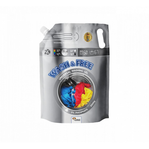 Гель для прання Wash&Free Universal дой-пак 2 л