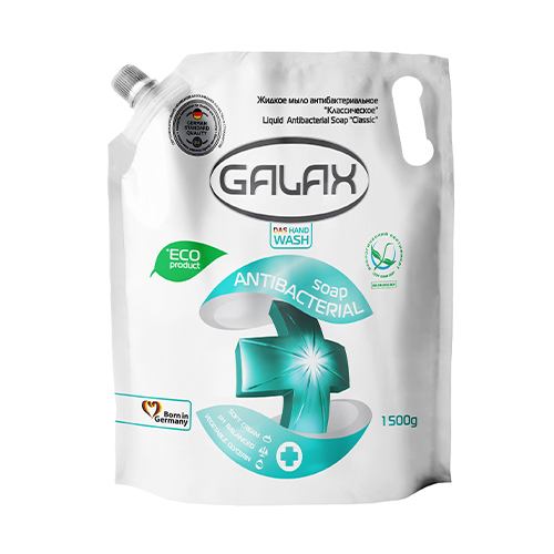 Жидкое мыло Galax Антибактериальное Классическое дой-пак 1.5 л