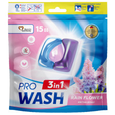 Капсулы для стирки ProWash 3в1 Цветок дождя дой-пак 15 шт