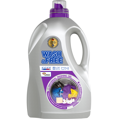 Гель для прання Wash&Free Жасмин та Лаванда 5 л