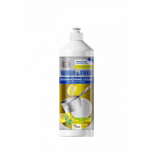 Мийний засіб Wash&Free лимон м'ята 1 л