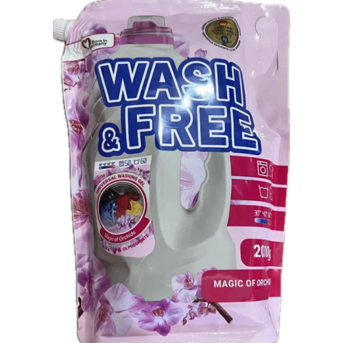 Гель для стирки Wash&Free Магия орхидей дой-пак 2 л