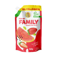Жидкое крем-мыло For my FAMILY Клубника и гуава дой-пак 560 мл