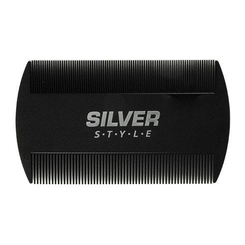 Гребінець для волосся Silver Style двосторонній чорний 8.8 см RG-011