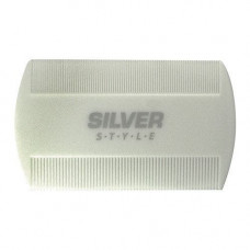 Гребінець для волосся Silver Style двосторонній білий 8.8 см RP-012