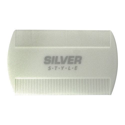 Гребень для волос Silver Style двухсторонний белый 8.8 см RP-012 